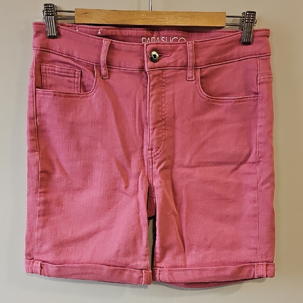 Parasuco Pink Rolled-Hem Denim Shorts